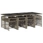 vidaXL 9-tlg. Garten-Essgruppe mit Kissen Grau Poly Rattan vidaXL 9-tlg. Garten-Essgruppe mit Kissen Grau Poly Rattan