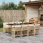 vidaXL 9-tlg. Garten-Essgruppe mit Kissen Beige Poly Rattan vidaXL 9-tlg. Garten-Essgruppe mit Kissen Beige Poly Rattan