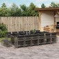 vidaXL 17-tlg. Garten-Essgruppe mit Kissen Grau Poly Rattan vidaXL 17-tlg. Garten-Essgruppe mit Kissen Grau Poly Rattan