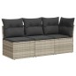 vidaXL Gartensofa mit Kissen 3-Sitzer Hellgrau Poly Rattan vidaXL Gartensofa mit Kissen 3-Sitzer Hellgrau Poly Rattan