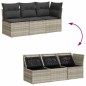vidaXL Gartensofa mit Kissen 3-Sitzer Hellgrau Poly Rattan vidaXL Gartensofa mit Kissen 3-Sitzer Hellgrau Poly Rattan