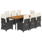 vidaXL 9-tlg. Garten-Essgruppe mit Kissen Schwarz Poly Rattan vidaXL 9-tlg. Garten-Essgruppe mit Kissen Schwarz Poly Rattan
