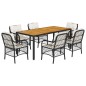 vidaXL 7-tlg. Garten-Essgruppe mit Kissen Schwarz Poly Rattan vidaXL 7-tlg. Garten-Essgruppe mit Kissen Schwarz Poly Rattan