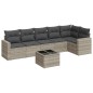 vidaXL 7-tlg. Garten-Sofagarnitur mit Kissen Hellgrau Poly Rattan vidaXL 7-tlg. Garten-Sofagarnitur mit Kissen Hellgrau Poly Rattan