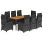 vidaXL 9-tlg. Garten-Essgruppe mit Kissen Schwarz Poly Rattan vidaXL 9-tlg. Garten-Essgruppe mit Kissen Schwarz Poly Rattan