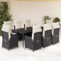 vidaXL 9-tlg. Garten-Essgruppe mit Kissen Schwarz Poly Rattan vidaXL 9-tlg. Garten-Essgruppe mit Kissen Schwarz Poly Rattan