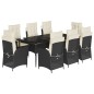 vidaXL 9-tlg. Garten-Essgruppe mit Kissen Schwarz Poly Rattan vidaXL 9-tlg. Garten-Essgruppe mit Kissen Schwarz Poly Rattan