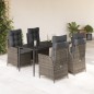 vidaXL 5-tlg. Garten-Essgruppe mit Kissen Grau Poly Rattan vidaXL 5-tlg. Garten-Essgruppe mit Kissen Grau Poly Rattan