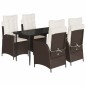 vidaXL 5-tlg. Garten-Essgruppe mit Kissen Braun Poly Rattan vidaXL 5-tlg. Garten-Essgruppe mit Kissen Braun Poly Rattan