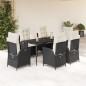 vidaXL 7-tlg. Garten-Essgruppe mit Kissen Schwarz Poly Rattan vidaXL 7-tlg. Garten-Essgruppe mit Kissen Schwarz Poly Rattan