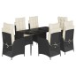 vidaXL 7-tlg. Garten-Essgruppe mit Kissen Schwarz Poly Rattan vidaXL 7-tlg. Garten-Essgruppe mit Kissen Schwarz Poly Rattan