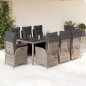 vidaXL 9-tlg. Garten-Essgruppe mit Kissen Grau Poly Rattan vidaXL 9-tlg. Garten-Essgruppe mit Kissen Grau Poly Rattan