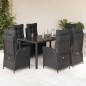 vidaXL 7-tlg. Garten-Essgruppe mit Kissen Schwarz Poly Rattan vidaXL 7-tlg. Garten-Essgruppe mit Kissen Schwarz Poly Rattan