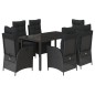 vidaXL 7-tlg. Garten-Essgruppe mit Kissen Schwarz Poly Rattan vidaXL 7-tlg. Garten-Essgruppe mit Kissen Schwarz Poly Rattan