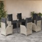 vidaXL 7-tlg. Garten-Essgruppe mit Kissen Hellgrau Poly Rattan vidaXL 7-tlg. Garten-Essgruppe mit Kissen Hellgrau Poly Rattan