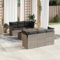 vidaXL 7-tlg. Garten-Sofagarnitur mit Kissen Hellgrau Poly Rattan vidaXL 7-tlg. Garten-Sofagarnitur mit Kissen Hellgrau Poly Rattan