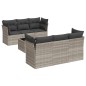 vidaXL 7-tlg. Garten-Sofagarnitur mit Kissen Hellgrau Poly Rattan vidaXL 7-tlg. Garten-Sofagarnitur mit Kissen Hellgrau Poly Rattan