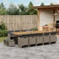 vidaXL 15-tlg. Garten-Essgruppe mit Kissen Grau Poly Rattan vidaXL 15-tlg. Garten-Essgruppe mit Kissen Grau Poly Rattan