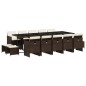 vidaXL 15-tlg. Garten-Essgruppe mit Kissen Braun Poly Rattan vidaXL 15-tlg. Garten-Essgruppe mit Kissen Braun Poly Rattan