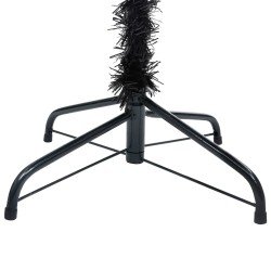 Künstlicher Weihnachtsbaum mit LEDs & Kugeln Schwarz 120 cm PVC