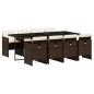 vidaXL 9-tlg. Garten-Essgruppe mit Kissen Braun Poly Rattan vidaXL 9-tlg. Garten-Essgruppe mit Kissen Braun Poly Rattan