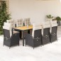 vidaXL 9-tlg. Garten-Essgruppe mit Kissen Schwarz Poly Rattan vidaXL 9-tlg. Garten-Essgruppe mit Kissen Schwarz Poly Rattan