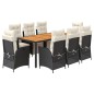 vidaXL 9-tlg. Garten-Essgruppe mit Kissen Schwarz Poly Rattan vidaXL 9-tlg. Garten-Essgruppe mit Kissen Schwarz Poly Rattan