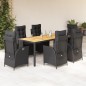 vidaXL 7-tlg. Garten-Essgruppe mit Kissen Schwarz Poly Rattan vidaXL 7-tlg. Garten-Essgruppe mit Kissen Schwarz Poly Rattan