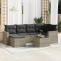 vidaXL 7-tlg. Garten-Sofagarnitur mit Kissen Hellgrau Poly Rattan vidaXL 7-tlg. Garten-Sofagarnitur mit Kissen Hellgrau Poly Rattan