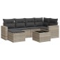 vidaXL 7-tlg. Garten-Sofagarnitur mit Kissen Hellgrau Poly Rattan vidaXL 7-tlg. Garten-Sofagarnitur mit Kissen Hellgrau Poly Rattan