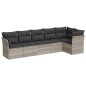 vidaXL 6-tlg. Garten-Sofagarnitur mit Kissen Hellgrau Poly Rattan vidaXL 6-tlg. Garten-Sofagarnitur mit Kissen Hellgrau Poly Rattan