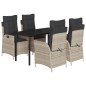 vidaXL 5-tlg. Garten-Essgruppe mit Kissen Hellgrau Poly Rattan vidaXL 5-tlg. Garten-Essgruppe mit Kissen Hellgrau Poly Rattan