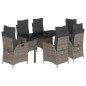 vidaXL 7-tlg. Garten-Essgruppe mit Kissen Grau Poly Rattan vidaXL 7-tlg. Garten-Essgruppe mit Kissen Grau Poly Rattan
