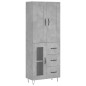 Highboard Betongrau 69,5x34x180 cm Holzwerkstoff Highboard Betongrau 69,5x34x180 cm Holzwerkstoff