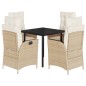 vidaXL 5-tlg. Garten-Essgruppe mit Kissen Beige Poly Rattan vidaXL 5-tlg. Garten-Essgruppe mit Kissen Beige Poly Rattan