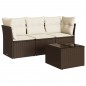 vidaXL 4-tlg. Garten-Sofagarnitur mit Kissen Braun Poly Rattan vidaXL 4-tlg. Garten-Sofagarnitur mit Kissen Braun Poly Rattan