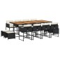 vidaXL 13-tlg. Garten-Essgruppe mit Kissen Schwarz Poly Rattan vidaXL 13-tlg. Garten-Essgruppe mit Kissen Schwarz Poly Rattan