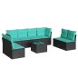 vidaXL 9-tlg. Garten-Sofagarnitur mit Kissen Schwarz Poly Rattan vidaXL 9-tlg. Garten-Sofagarnitur mit Kissen Schwarz Poly Rattan