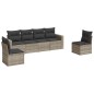 vidaXL 6-tlg. Garten-Sofagarnitur mit Kissen Hellgrau Poly Rattan vidaXL 6-tlg. Garten-Sofagarnitur mit Kissen Hellgrau Poly Rattan