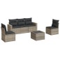 vidaXL 6-tlg. Garten-Sofagarnitur mit Kissen Hellgrau Poly Rattan vidaXL 6-tlg. Garten-Sofagarnitur mit Kissen Hellgrau Poly Rattan