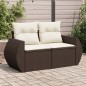 vidaXL Gartensofa mit Kissen 2-Sitzer Braun Poly Rattan vidaXL Gartensofa mit Kissen 2-Sitzer Braun Poly Rattan