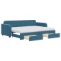vidaXL Tagesbett Ausziehbar mit Schubladen Blau 80x200 cm Samt vidaXL Tagesbett Ausziehbar mit Schubladen Blau 80x200 cm Samt
