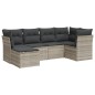 vidaXL 6-tlg. Garten-Sofagarnitur mit Kissen Hellgrau Poly Rattan vidaXL 6-tlg. Garten-Sofagarnitur mit Kissen Hellgrau Poly Rattan