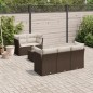vidaXL 6-tlg. Garten-Sofagarnitur mit Kissen Braun Poly Rattan vidaXL 6-tlg. Garten-Sofagarnitur mit Kissen Braun Poly Rattan