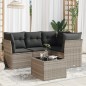 vidaXL 5-tlg. Garten-Sofagarnitur mit Kissen Hellgrau Poly Rattan vidaXL 5-tlg. Garten-Sofagarnitur mit Kissen Hellgrau Poly Rattan