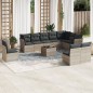 vidaXL 11-tlg. Garten-Sofagarnitur mit Kissen Hellgrau Poly Rattan vidaXL 11-tlg. Garten-Sofagarnitur mit Kissen Hellgrau Poly Rattan