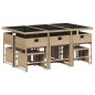vidaXL 11-tlg. Garten-Essgruppe mit Kissen Beige Poly Rattan vidaXL 11-tlg. Garten-Essgruppe mit Kissen Beige Poly Rattan