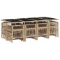 vidaXL 13-tlg. Garten-Essgruppe mit Kissen Beige Poly Rattan vidaXL 13-tlg. Garten-Essgruppe mit Kissen Beige Poly Rattan