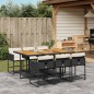 vidaXL 7-tlg. Garten-Essgruppe mit Kissen Schwarz Poly Rattan vidaXL 7-tlg. Garten-Essgruppe mit Kissen Schwarz Poly Rattan