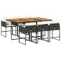 vidaXL 7-tlg. Garten-Essgruppe mit Kissen Schwarz Poly Rattan vidaXL 7-tlg. Garten-Essgruppe mit Kissen Schwarz Poly Rattan